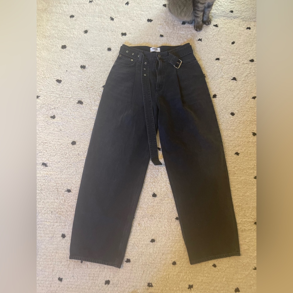 Agolde belted baggy women’s black jeans!